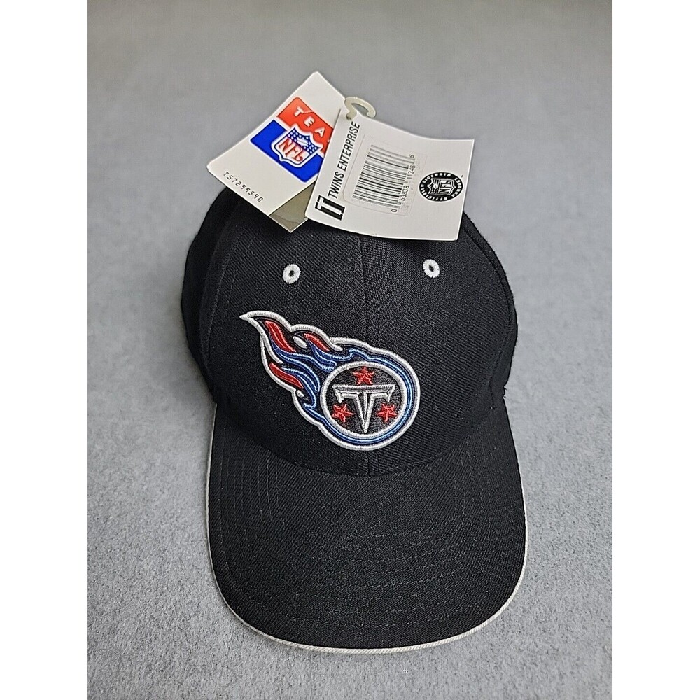 Vtg Tennessee Titans Hat Twin Enterprise Black Strapback NFL Wool Blend NEW‎